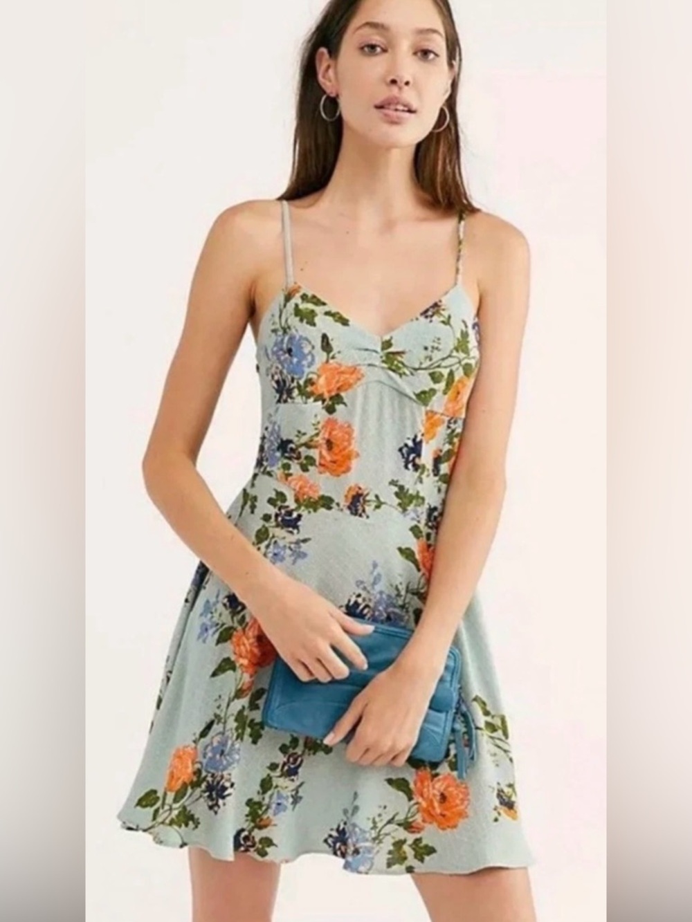 FREE PEOPLE Intimately Floral Slip Dress Mint Cottagecore M